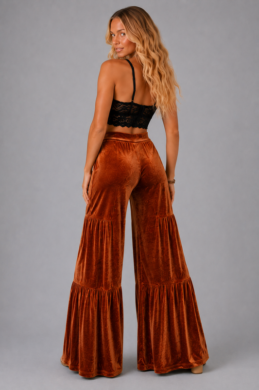 Whiskey Nights Velvet Flare Pants