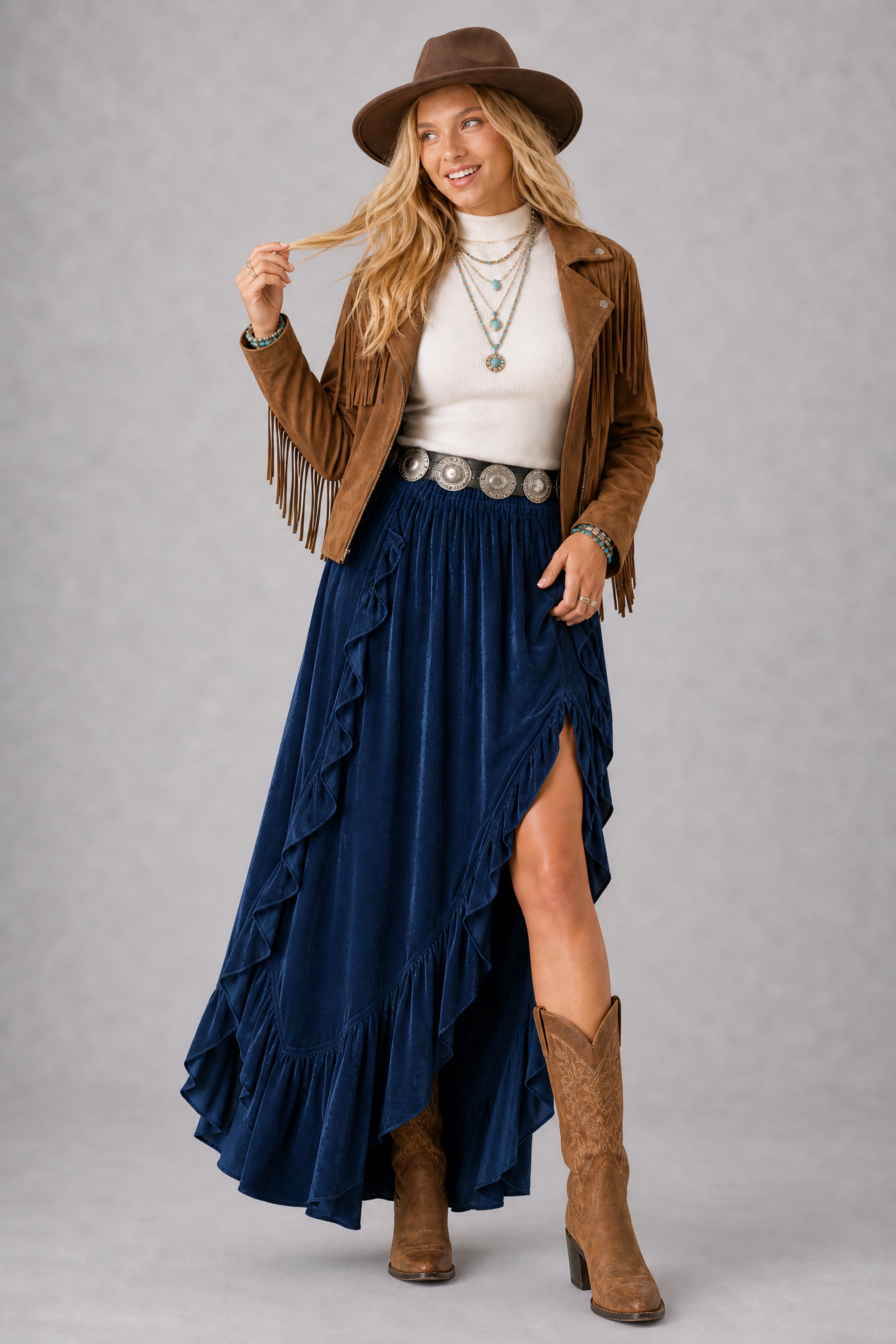 After Midnight Velvet Ruffle Pants