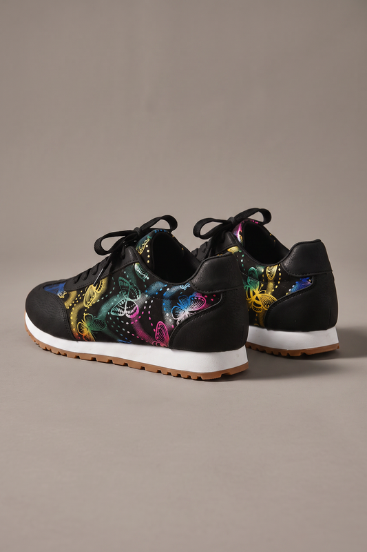 Front Row Butterfly Print Casual Sneakers