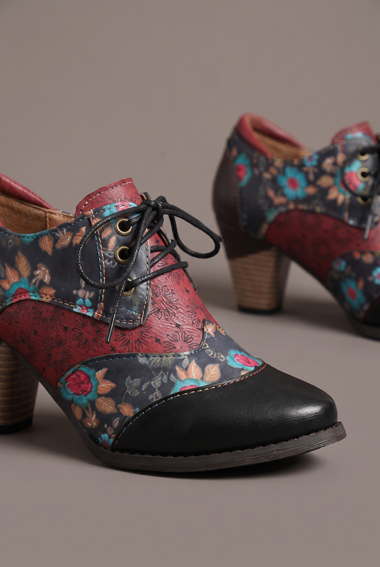 Desert Bloom Lace-Up Ankle Boots