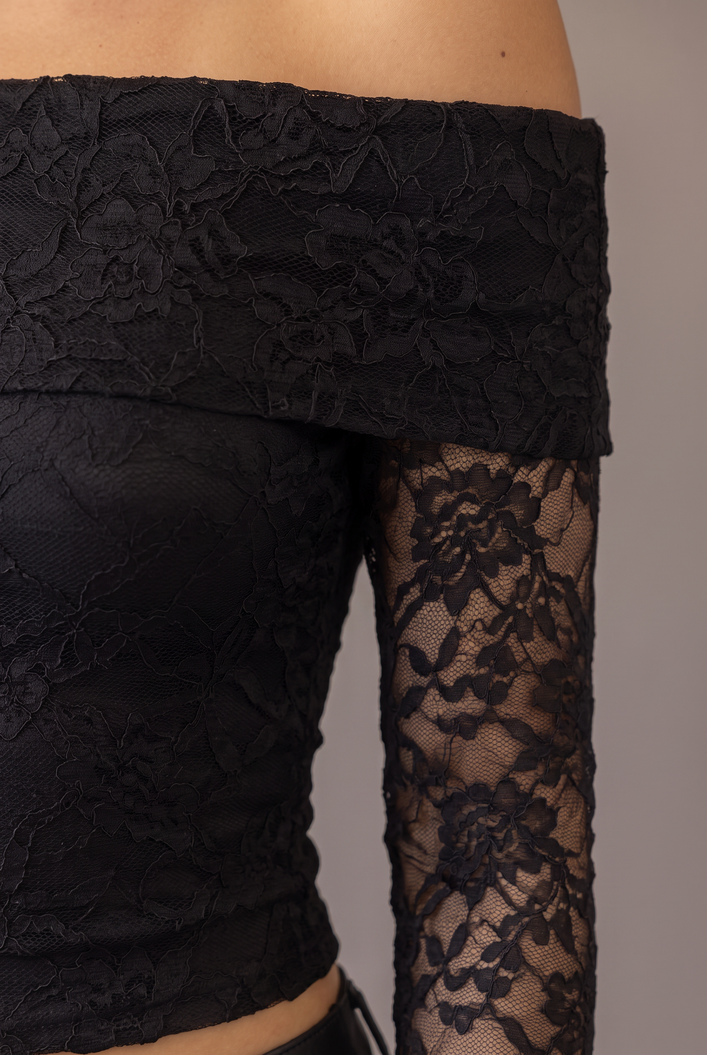 After Midnight Lace Off-Shoulder Top