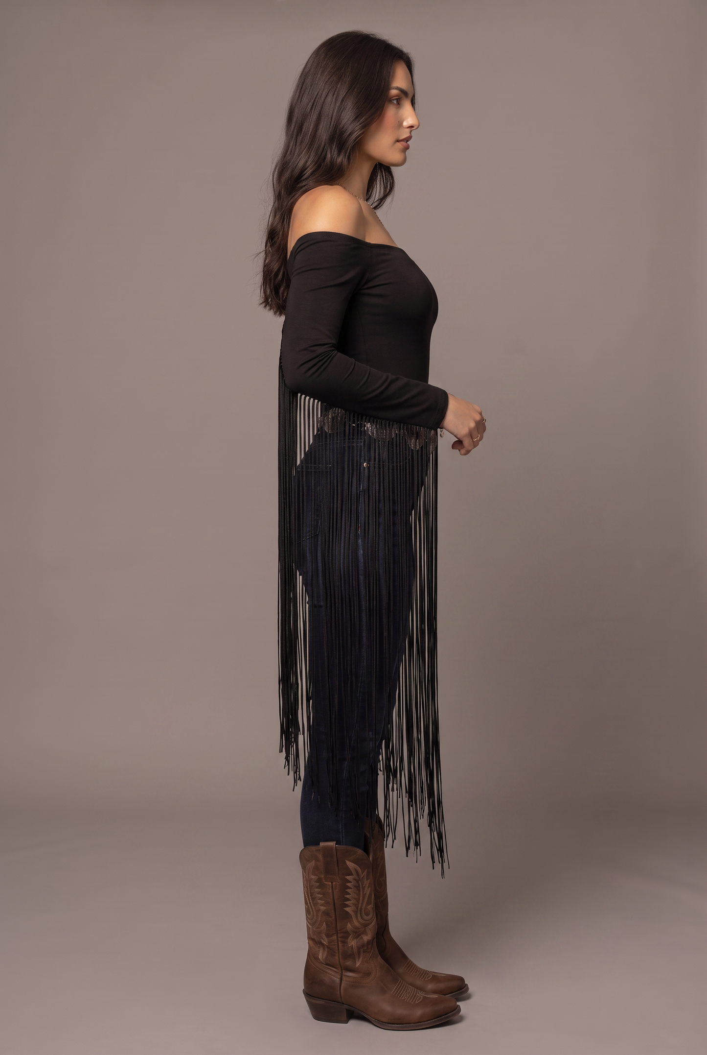 Stagecoach Fringe Off-Shoulder Top