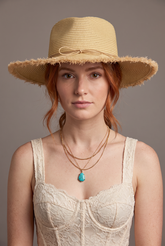Desert Sun Frayed Straw Hat