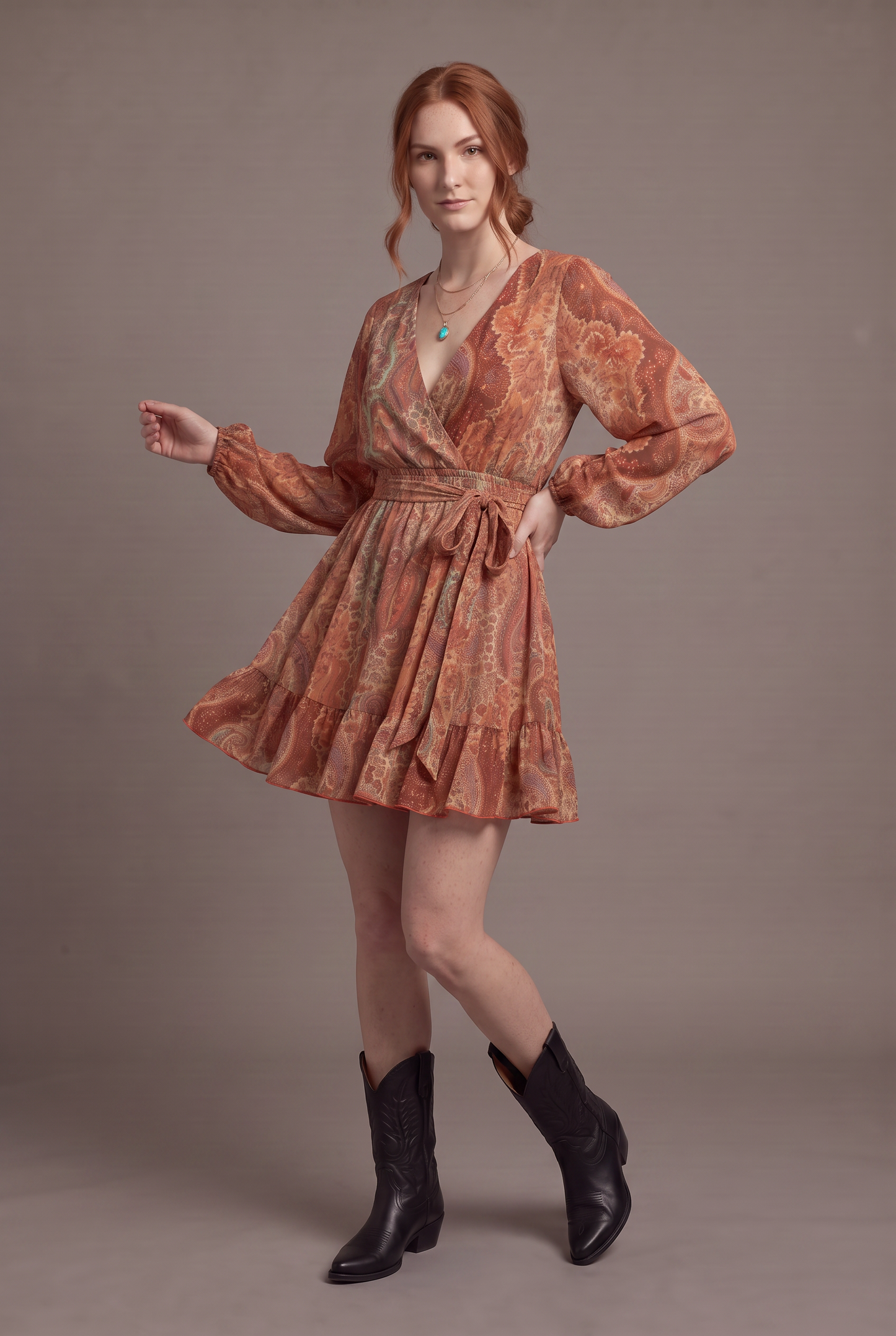 Desert Muse Tie-Waist Mini Dress