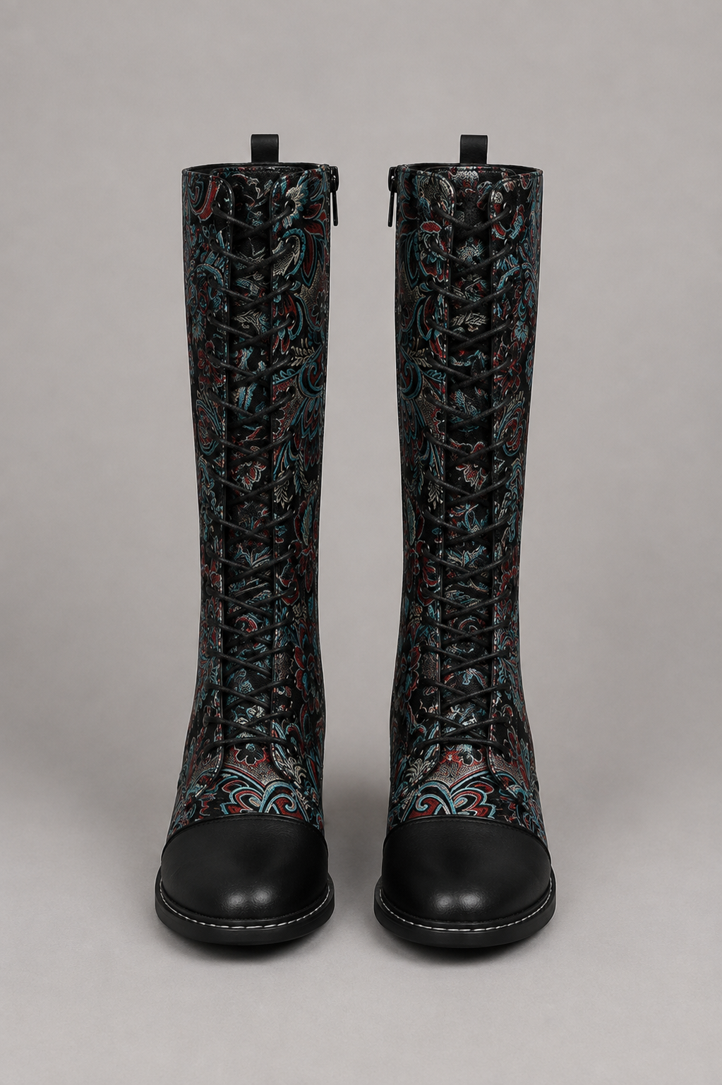 Wild Heart Embroidered Lace-Up Boot