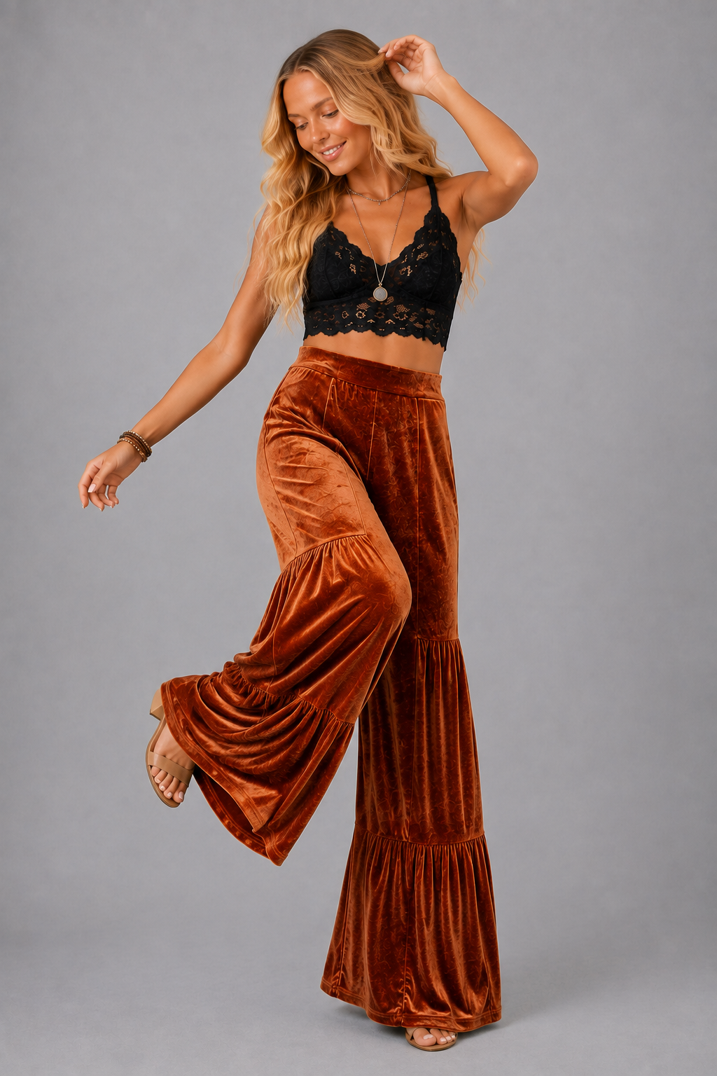 Whiskey Nights Velvet Flare Pants