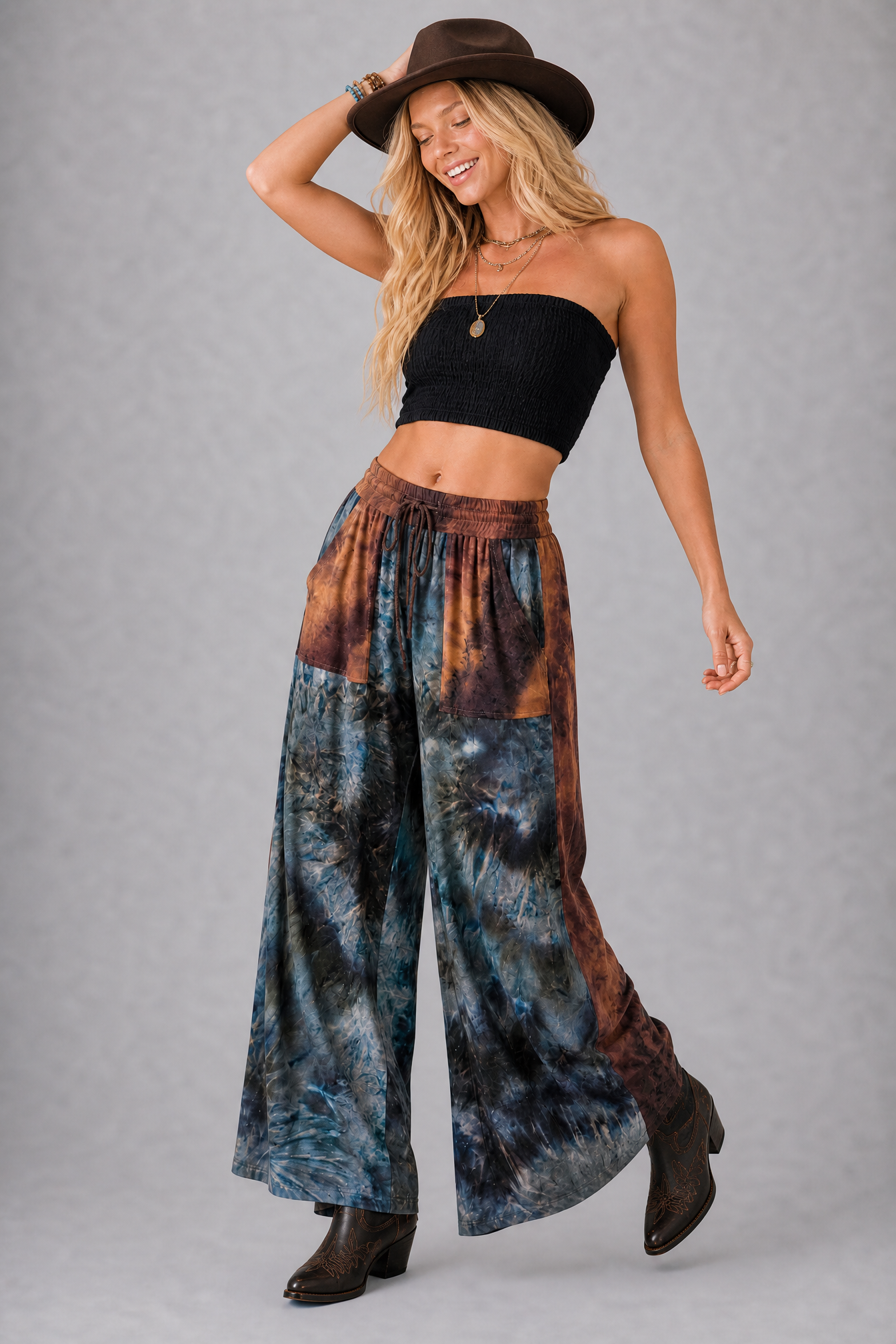 Desert Haze Tie-Dye Wide-Leg Pants