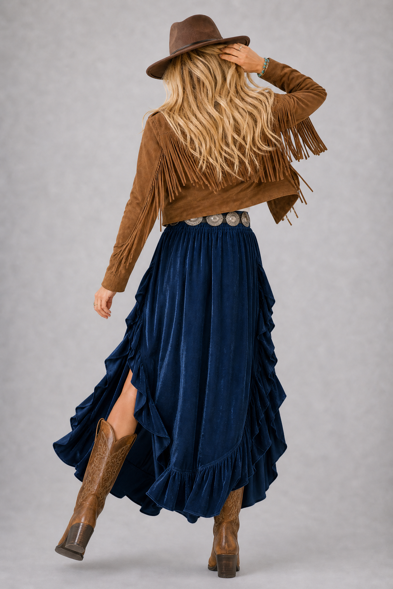 After Midnight Velvet Ruffle Pants
