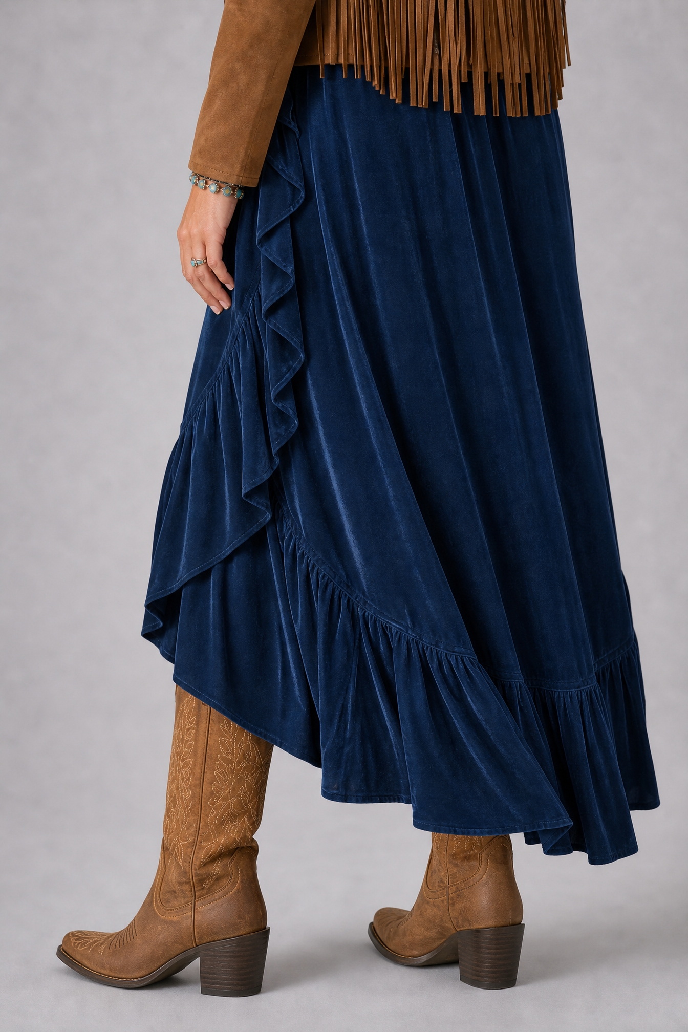 After Midnight Velvet Ruffle Pants