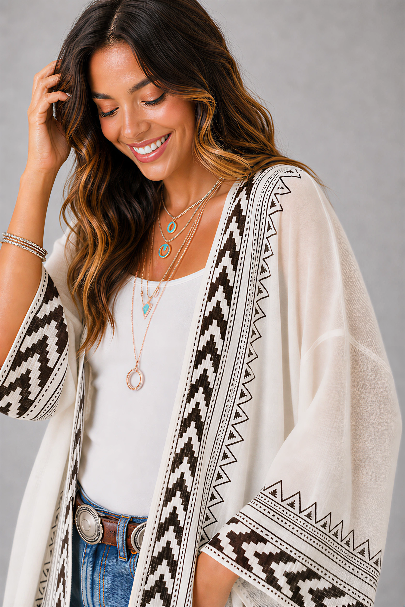 Open Front Kimono Cardigan