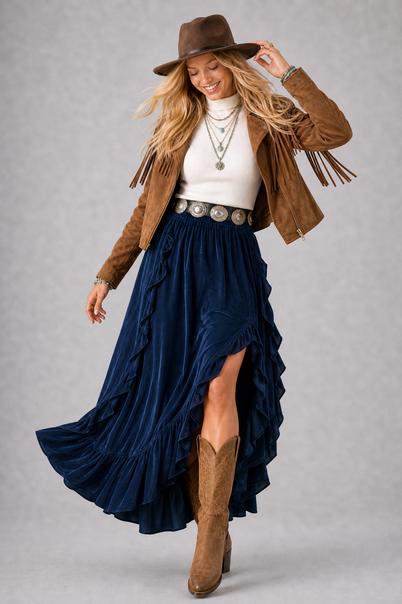 After Midnight Velvet Ruffle Pants