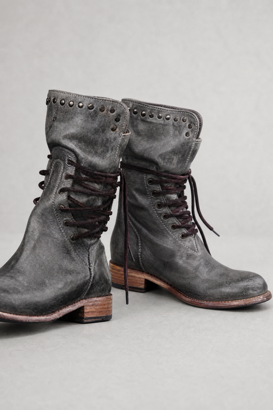 Lace Up Block Heels Boots