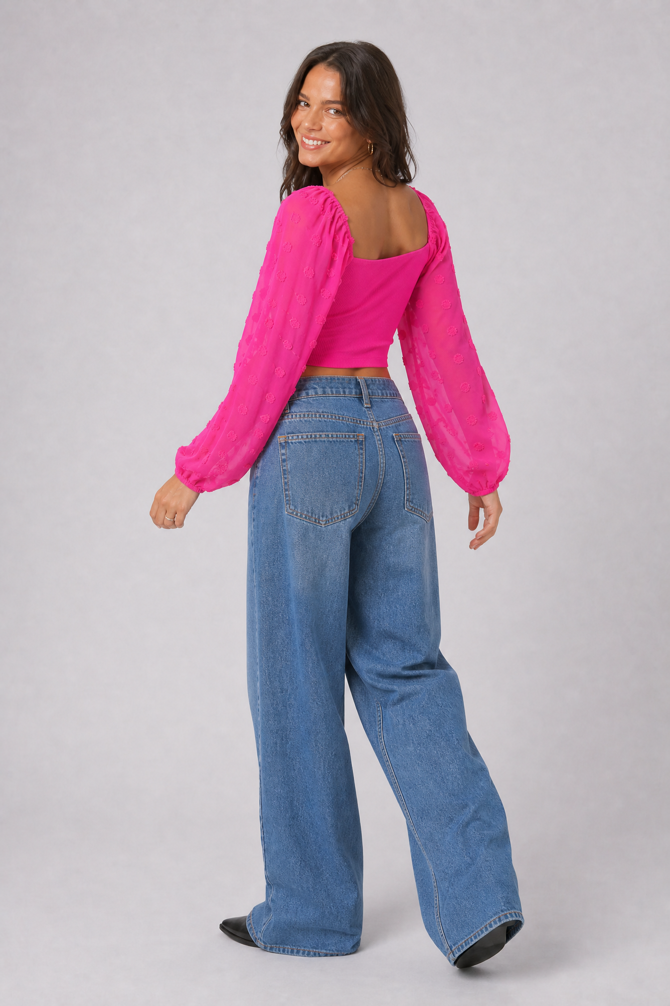 Electric Sunset Ruched Crop Top