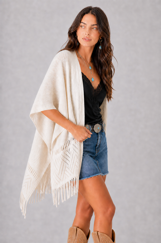 Encore Fringe Knit Wrap
