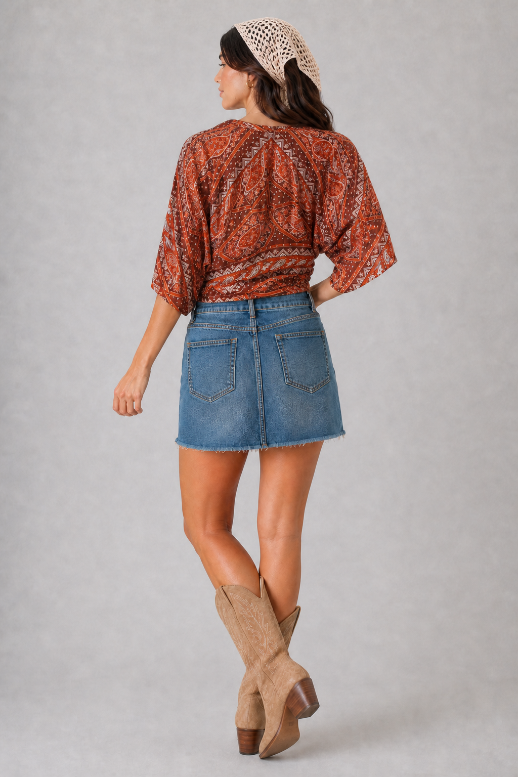 Red Rock Bandana Tie Front Top