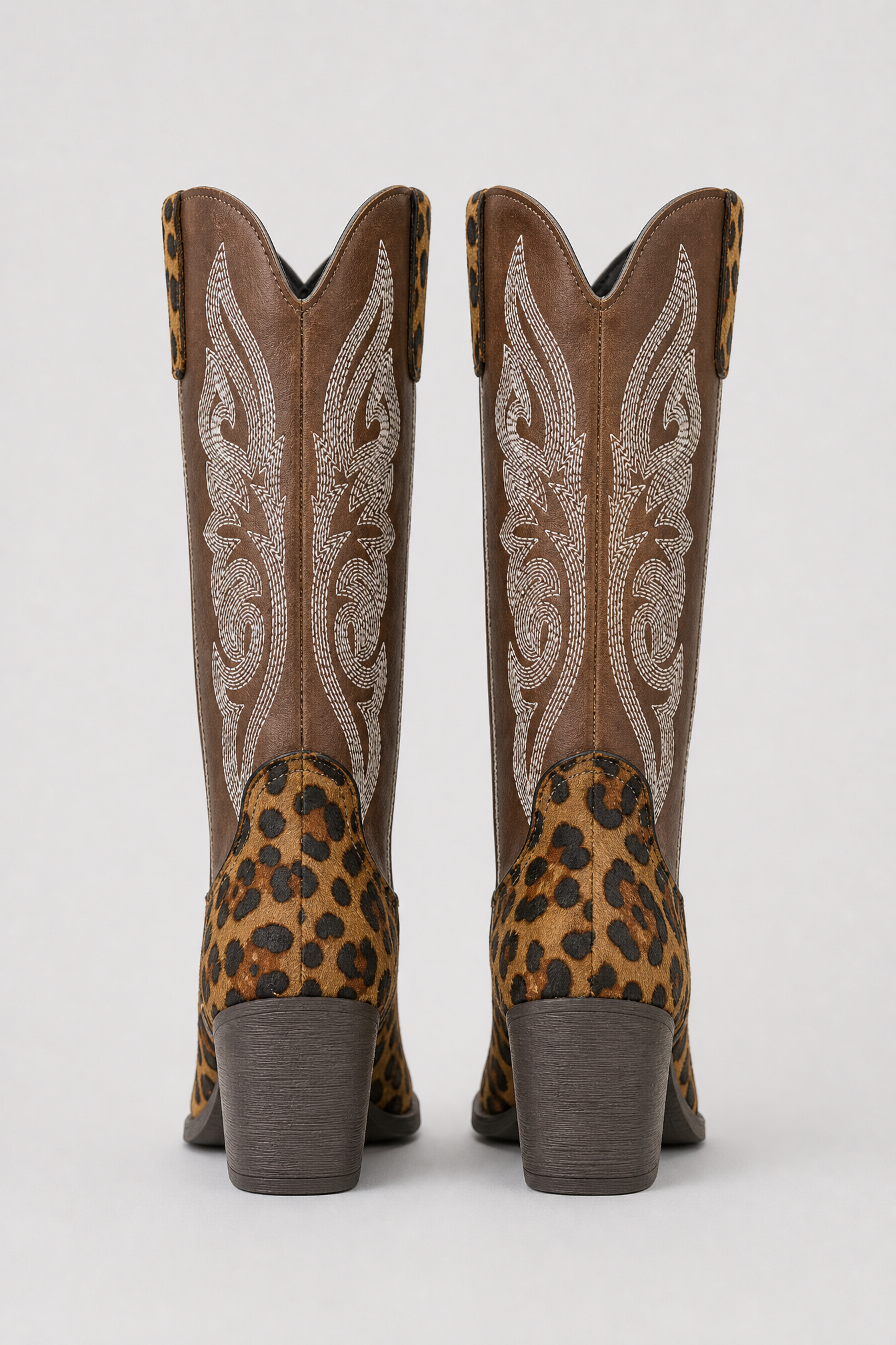 Brown Leopard Western Boots
