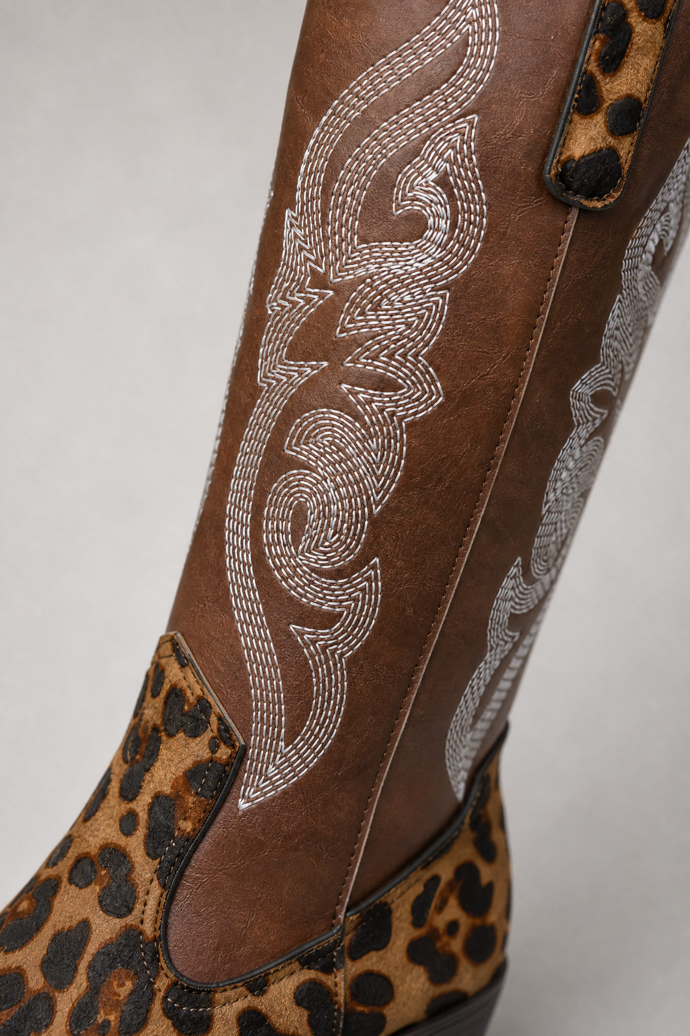 Brown Leopard Western Boots