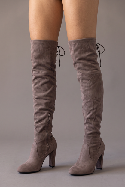 Front Row Suede Over-the-Knee High Heel Boots