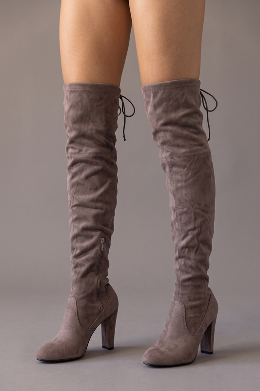 Front Row Suede Over-the-Knee High Heel Boots