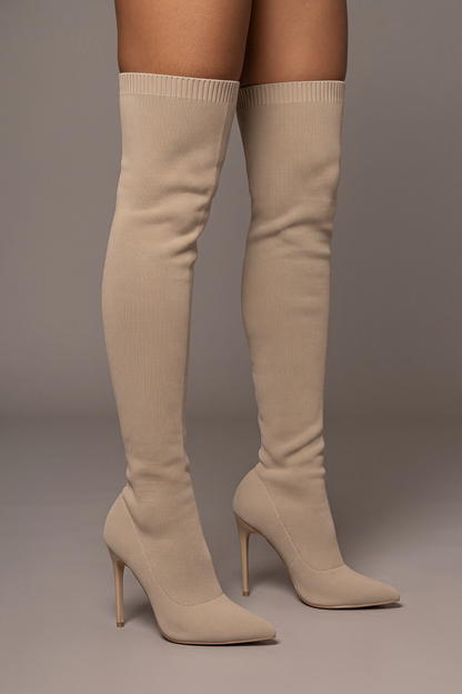 After Hours Point-Toe Over-the-Knee Stiletto Boots