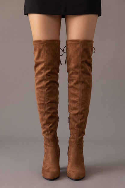 Front Row Suede Over-the-Knee High Heel Boots