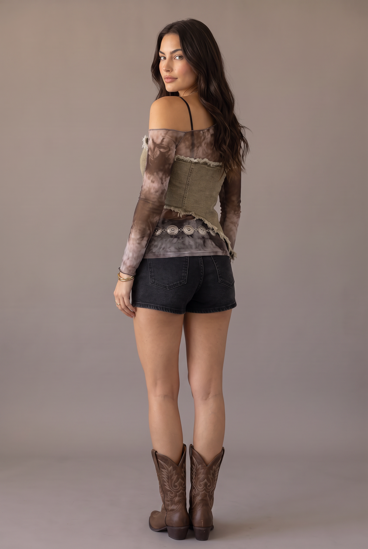 Rebel Denim Patchwork Asymmetrical Top
