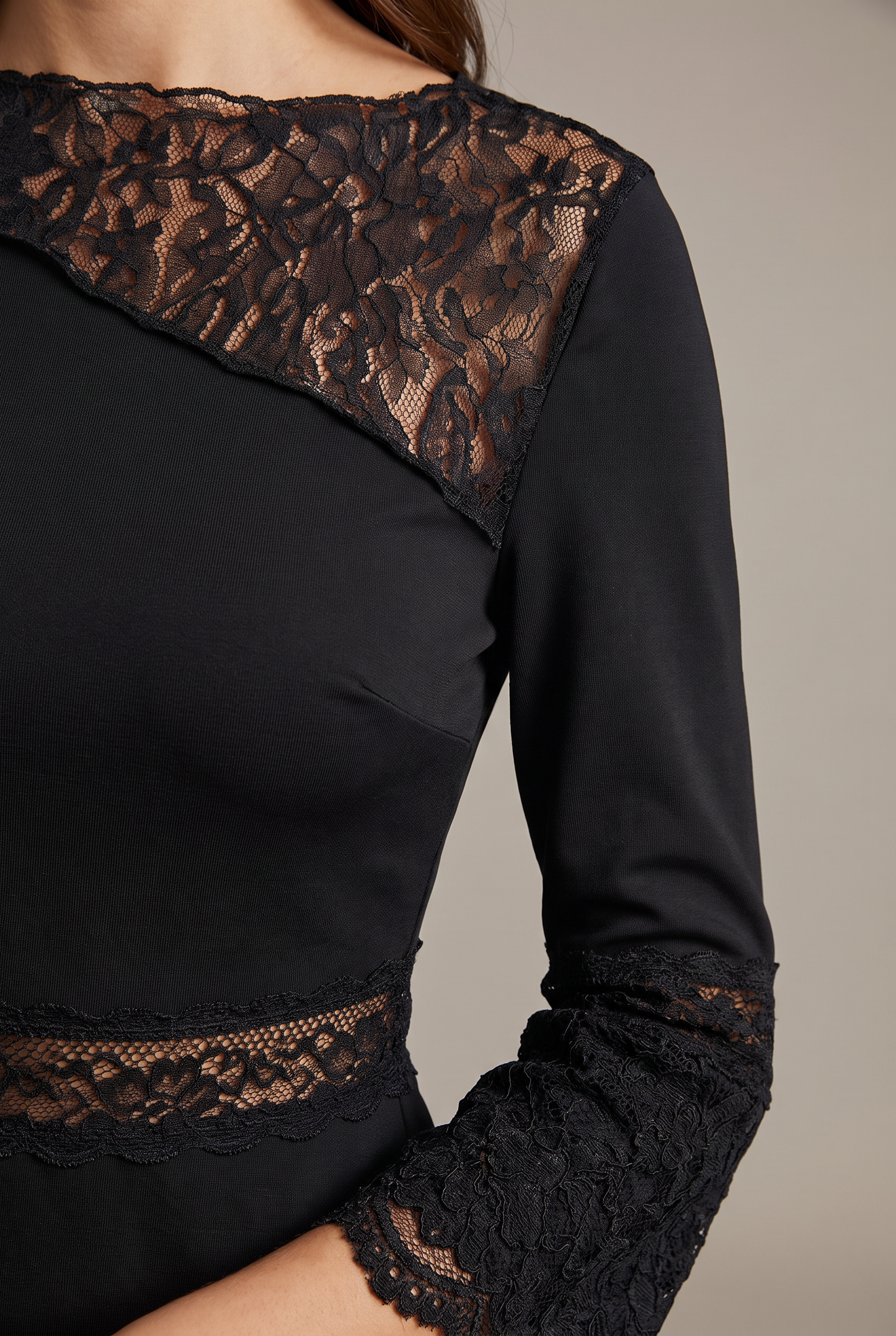 Midnight Lace Asymmetrical Top