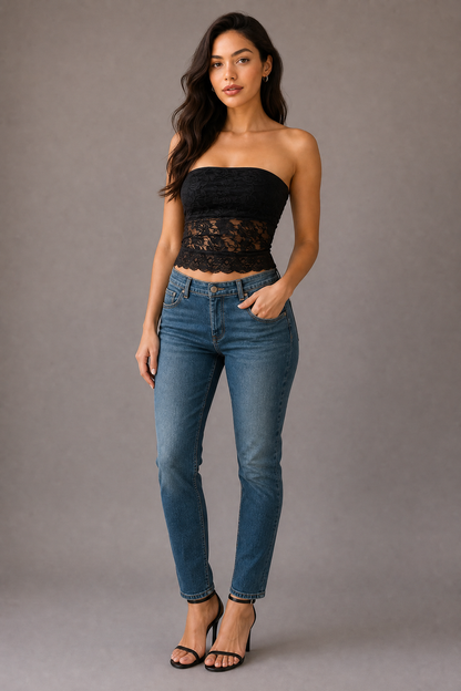 Backstage Lace Strapless Tube Top