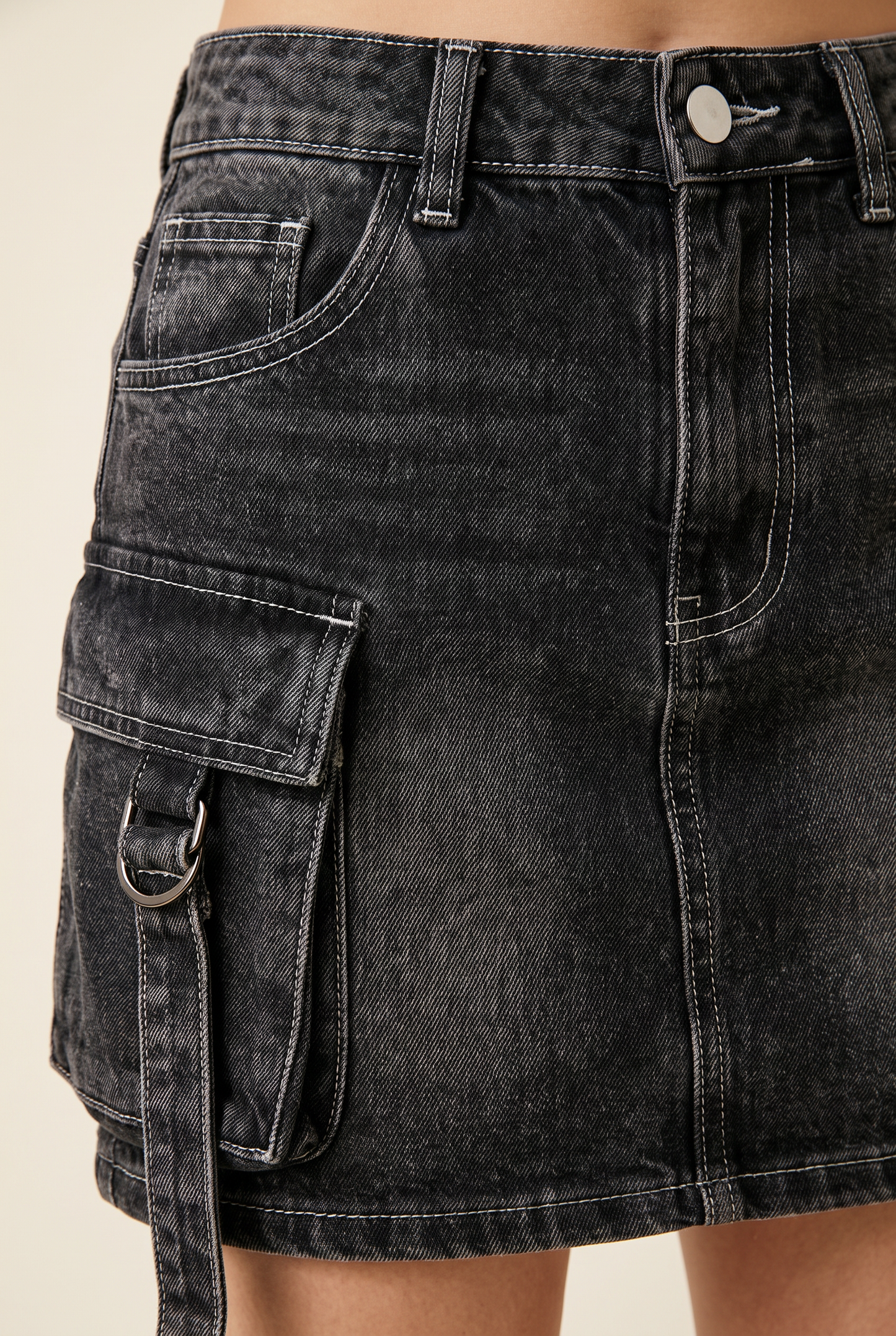Backroad Cargo Denim Mini Skirt