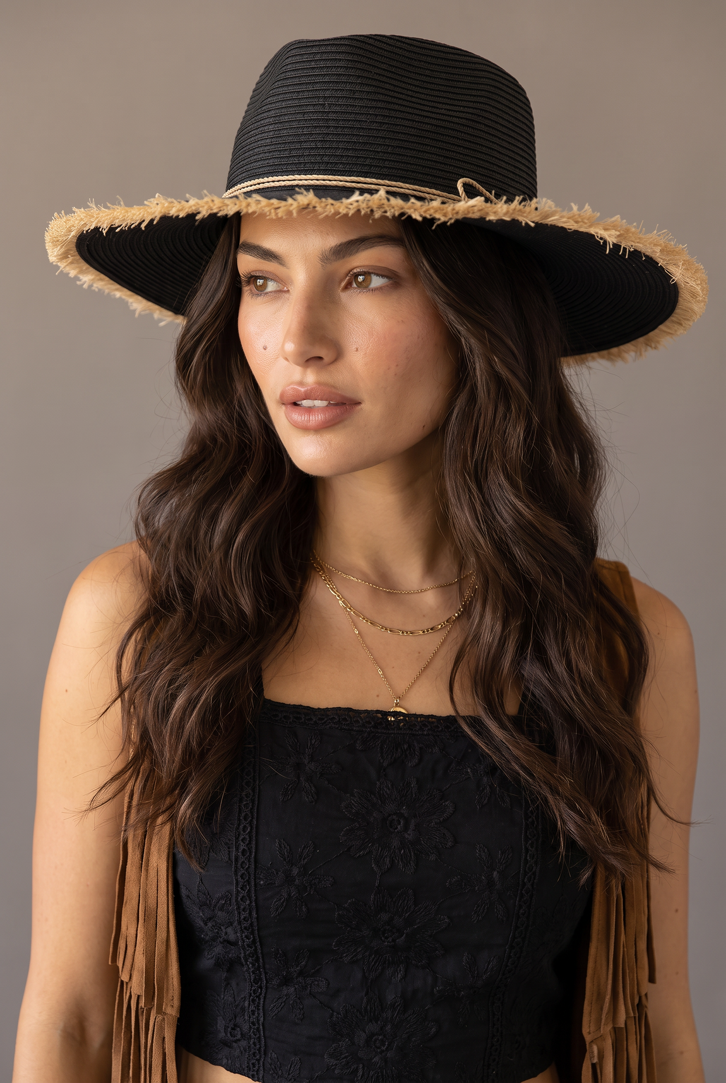 Desert Sun Frayed Straw Hat