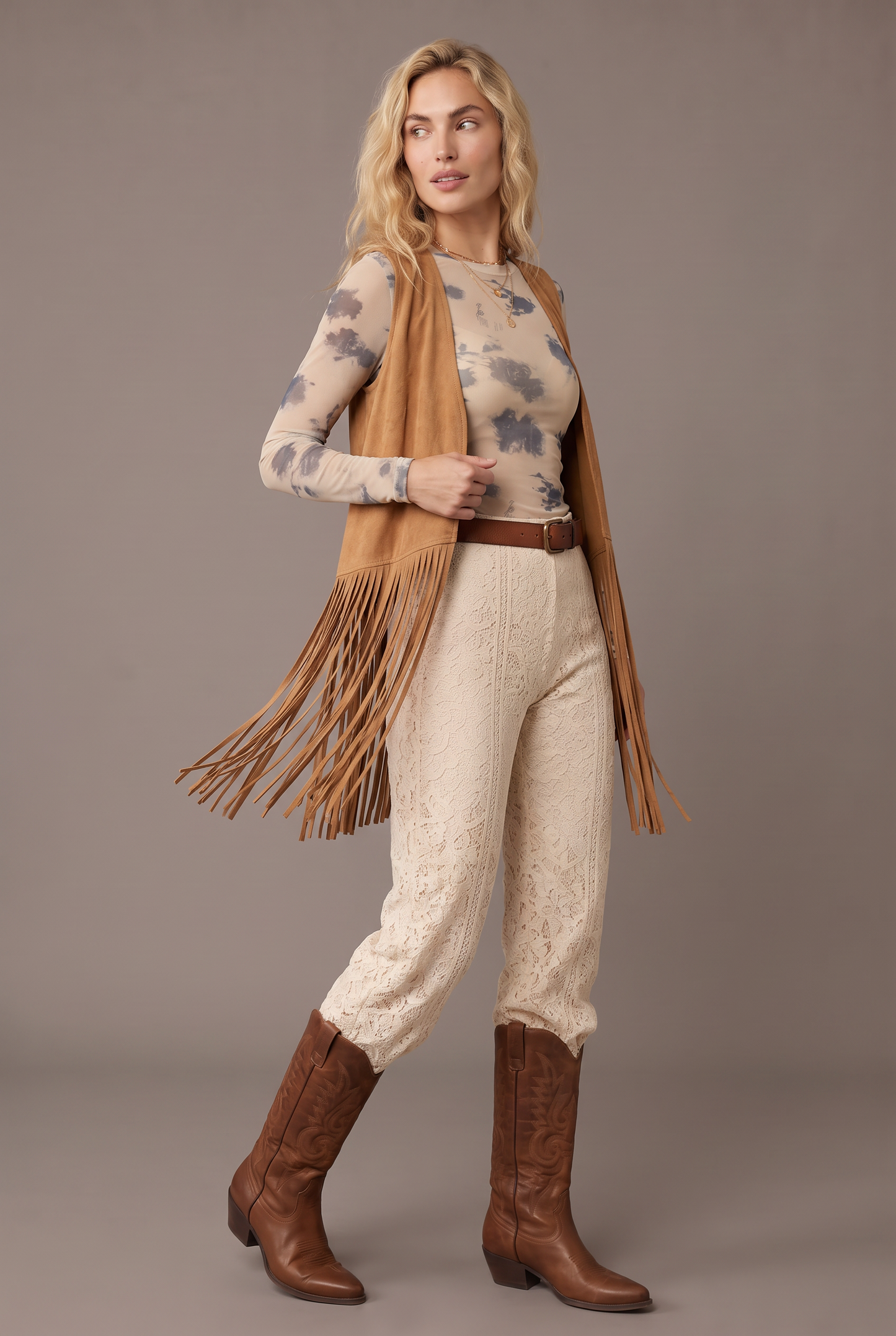 Desert Haze Sheer Mesh Top