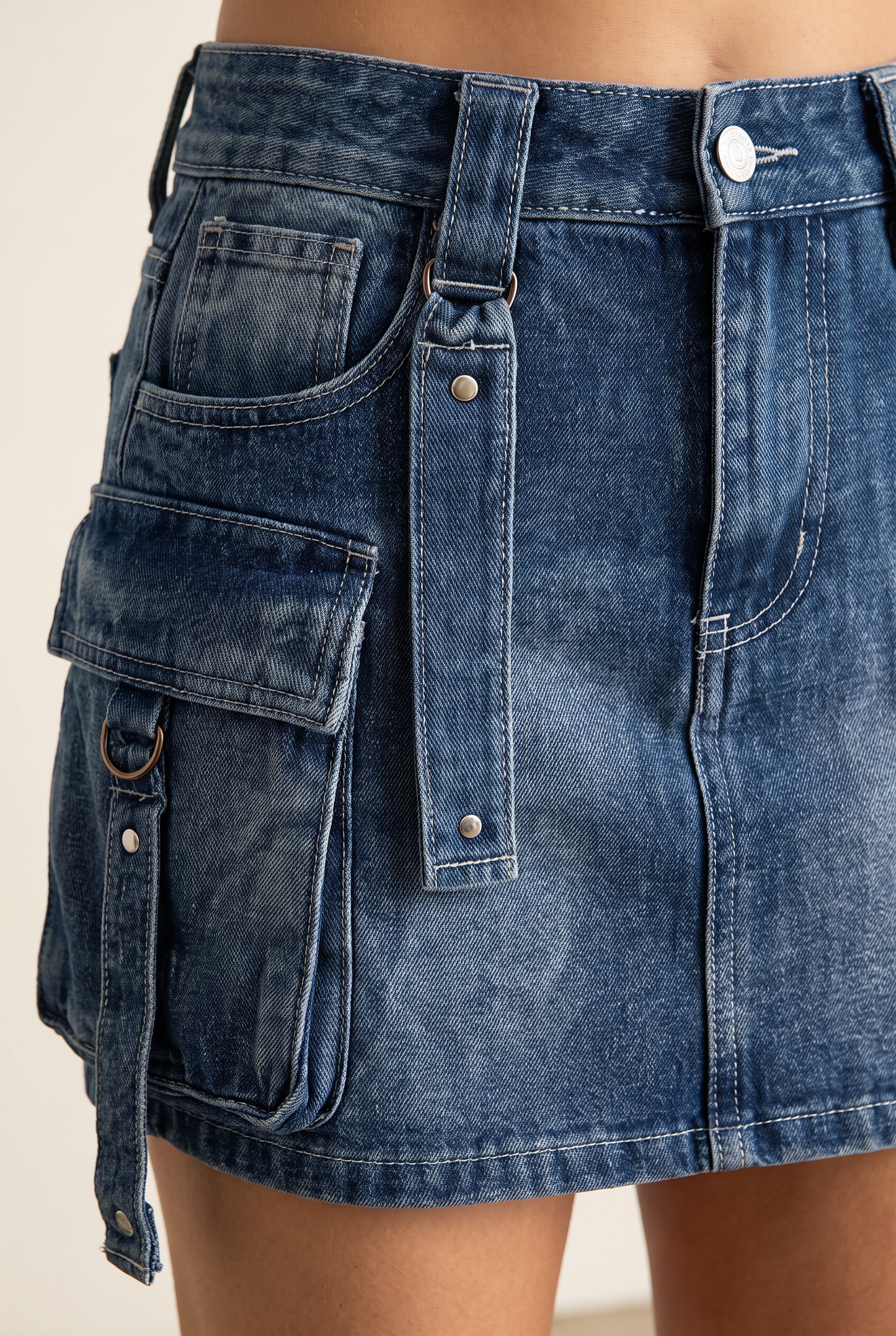 Backroad Cargo Denim Mini Skirt