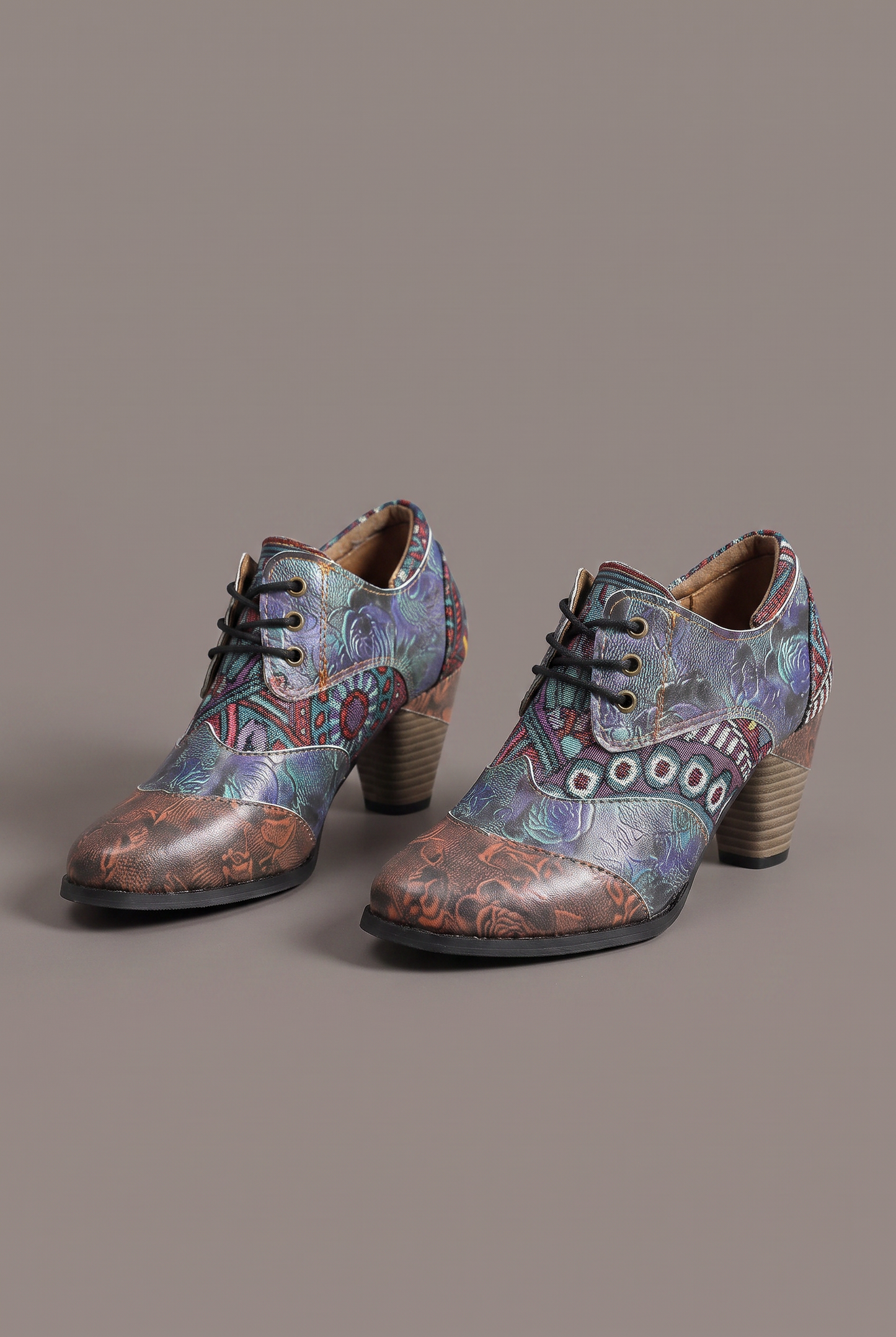 Desert Bloom Lace-Up Ankle Boots