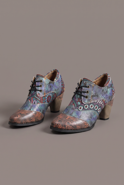 Desert Bloom Lace-Up Ankle Boots