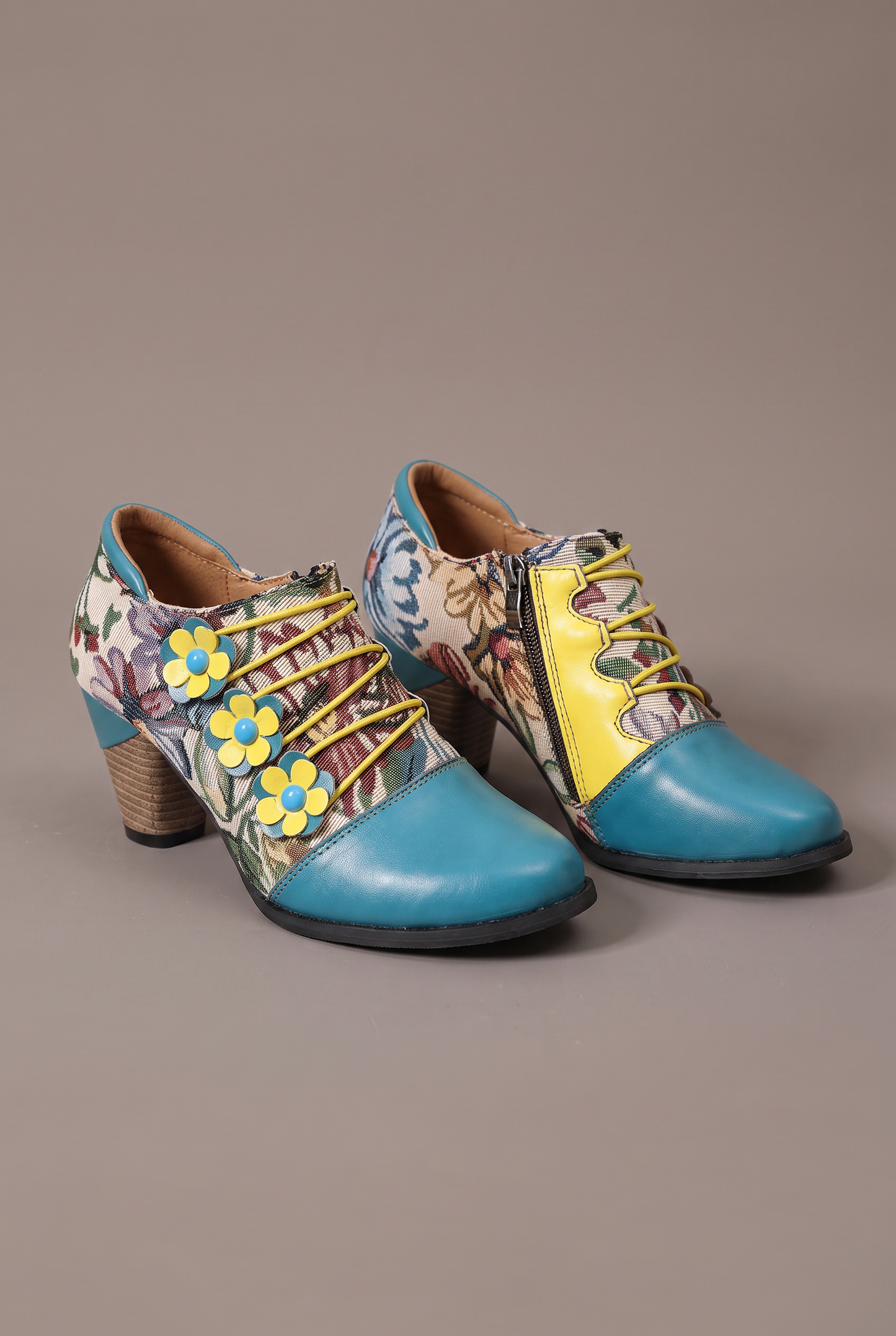 Desert Bloom Lace-Up Ankle Boots