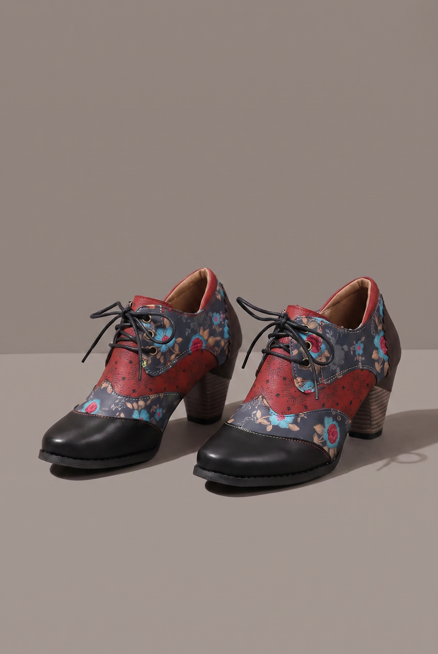 Desert Bloom Lace-Up Ankle Boots