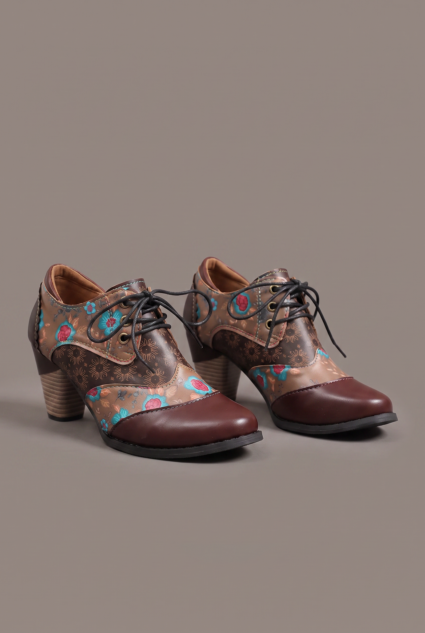Desert Bloom Lace-Up Ankle Boots