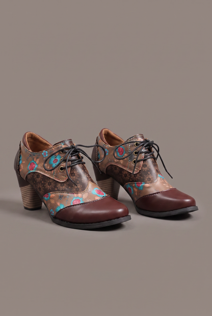 Desert Bloom Lace-Up Ankle Boots