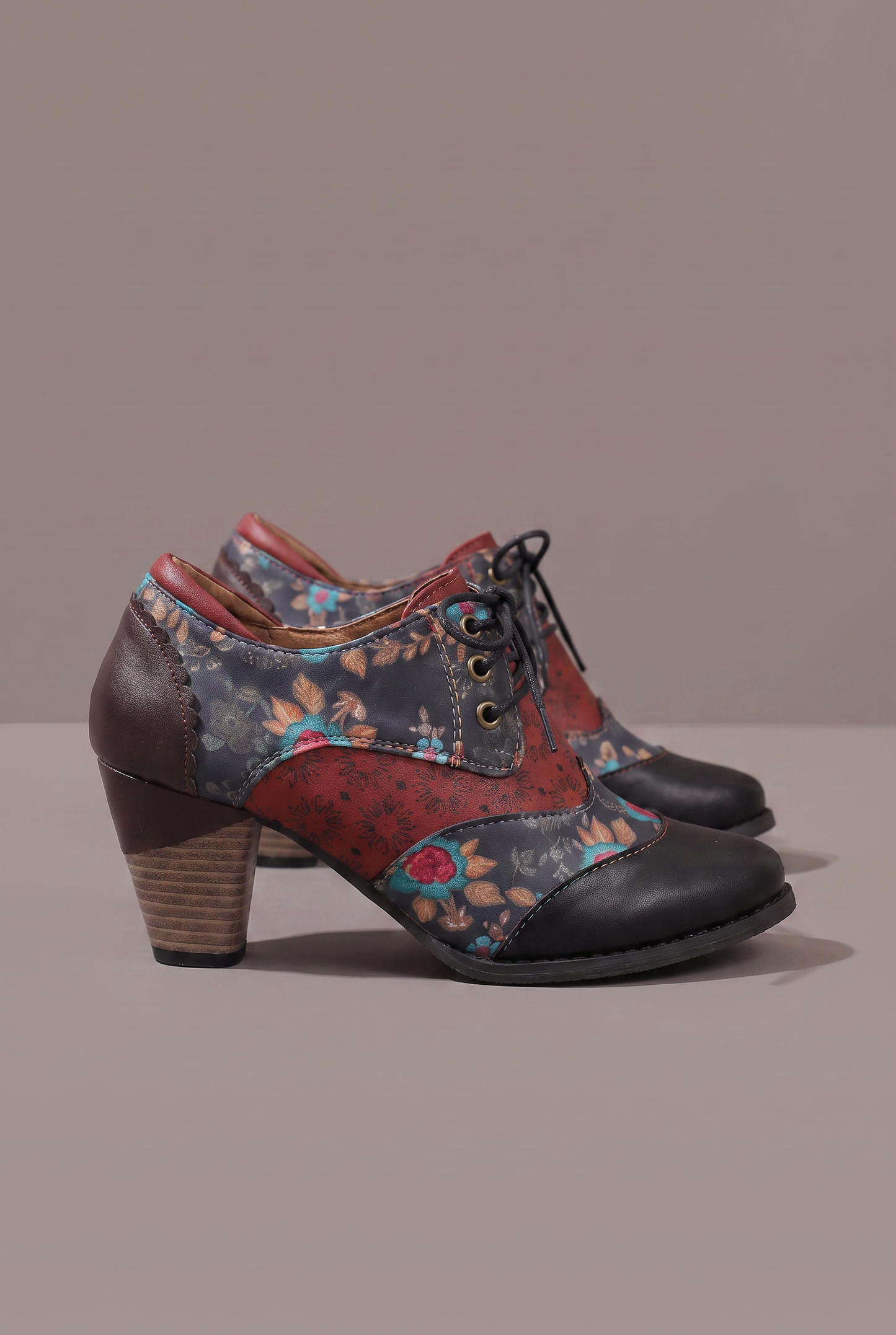 Desert Bloom Lace-Up Ankle Boots