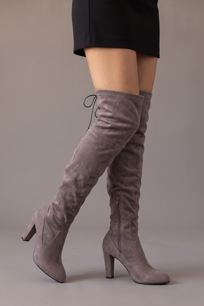 Front Row Suede Over-the-Knee High Heel Boots