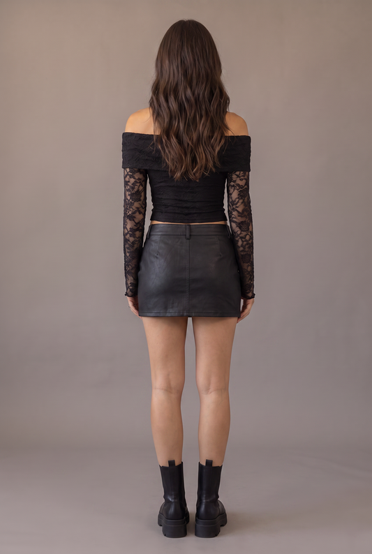 After Midnight Lace Off-Shoulder Top