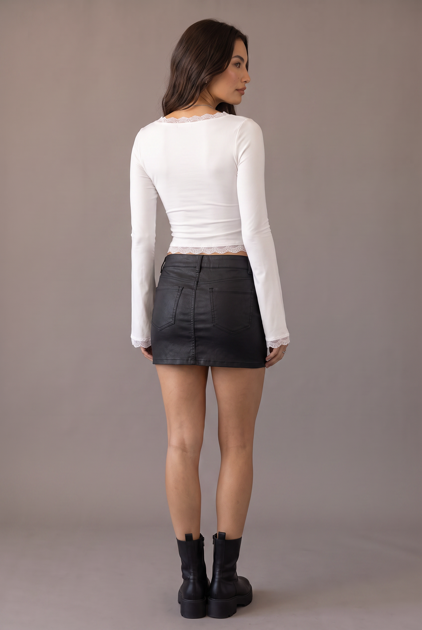 Lace Trim Long Sleeve T-Shirt