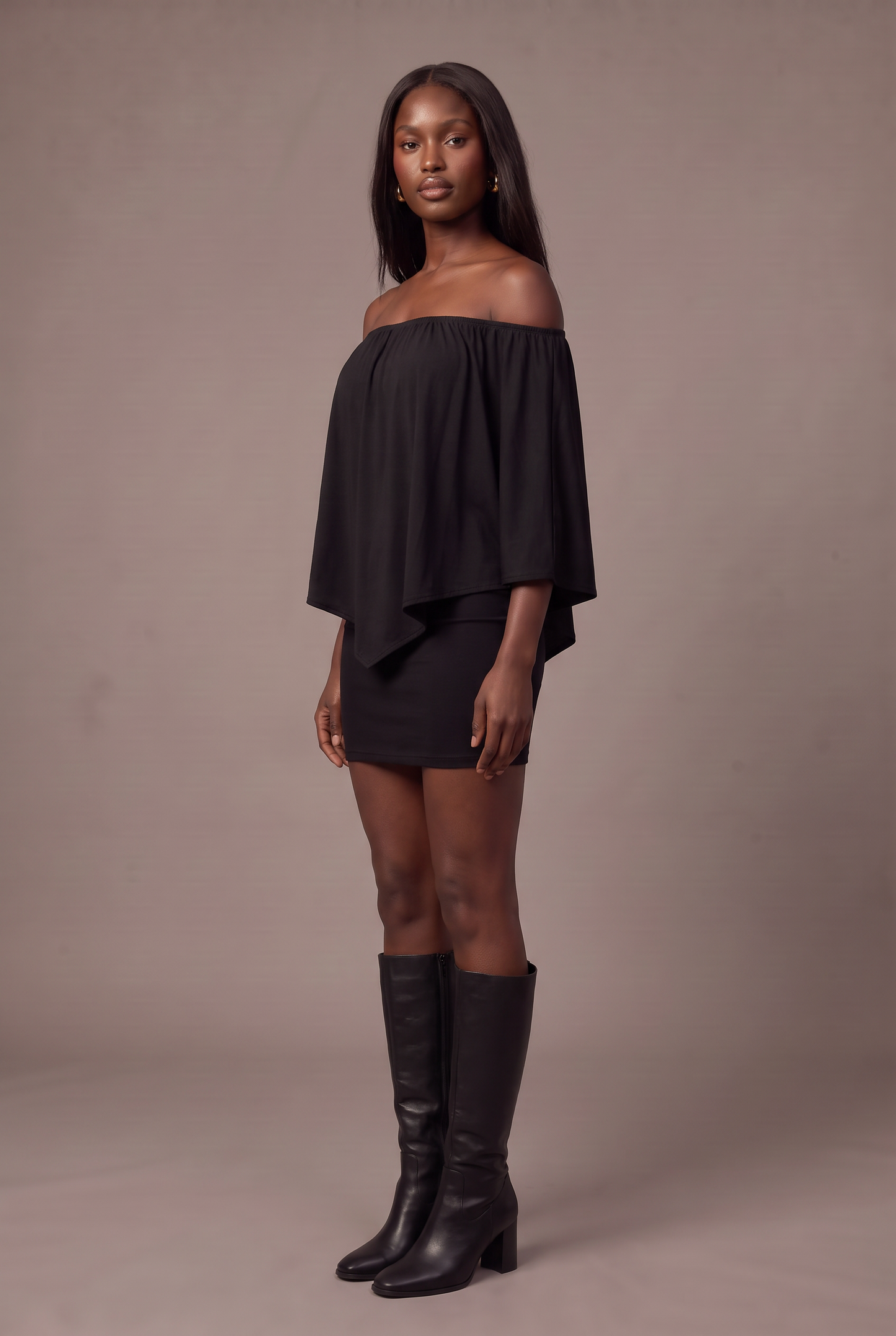 Backstage Off-Shoulder Mini Dress