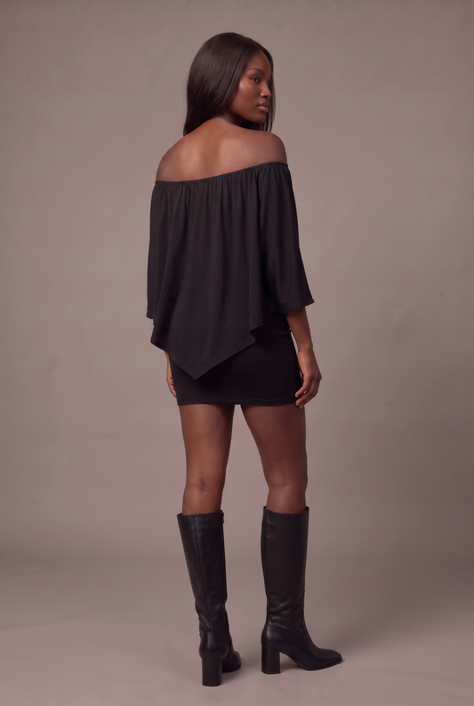 Backstage Off-Shoulder Mini Dress