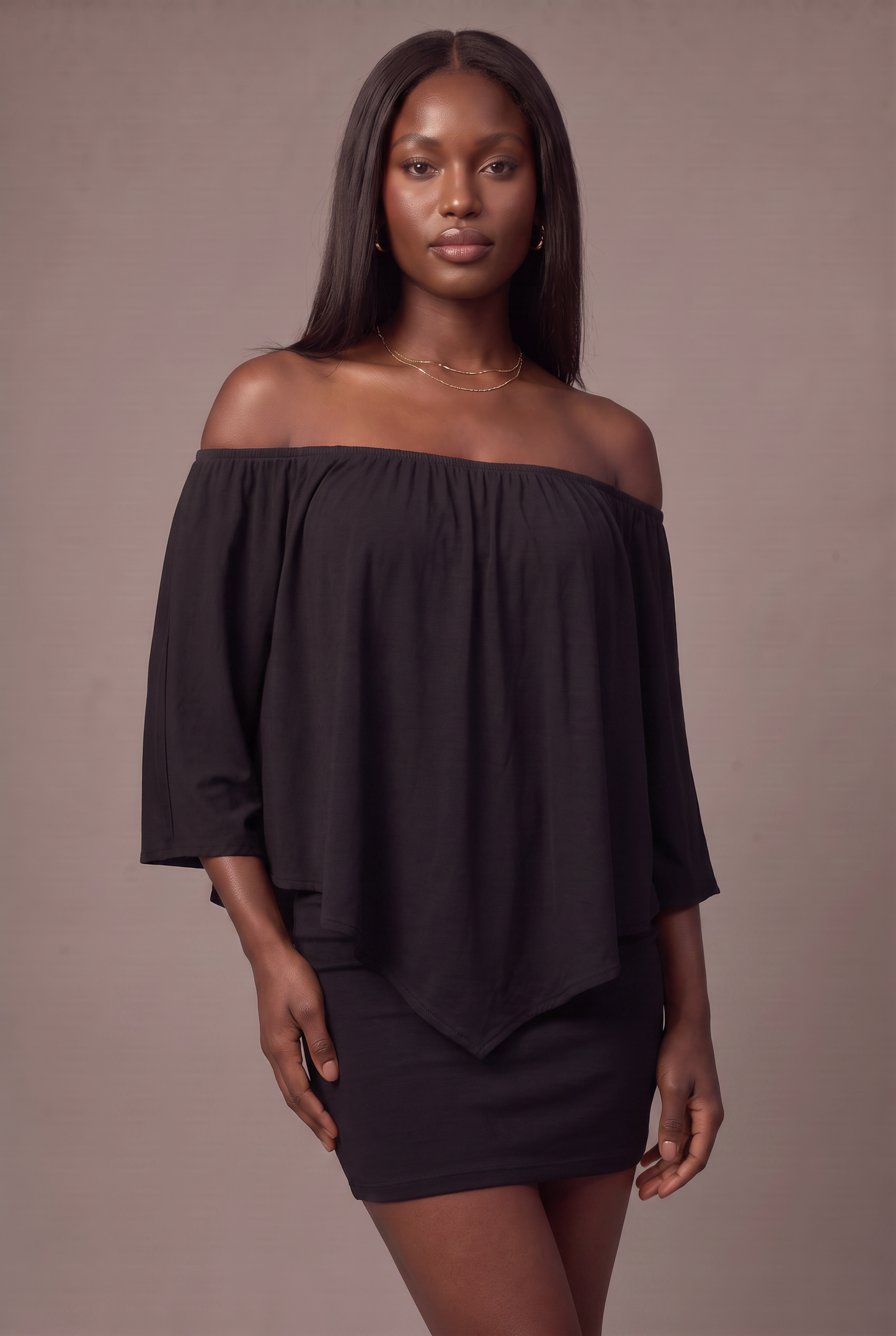 Backstage Off-Shoulder Mini Dress