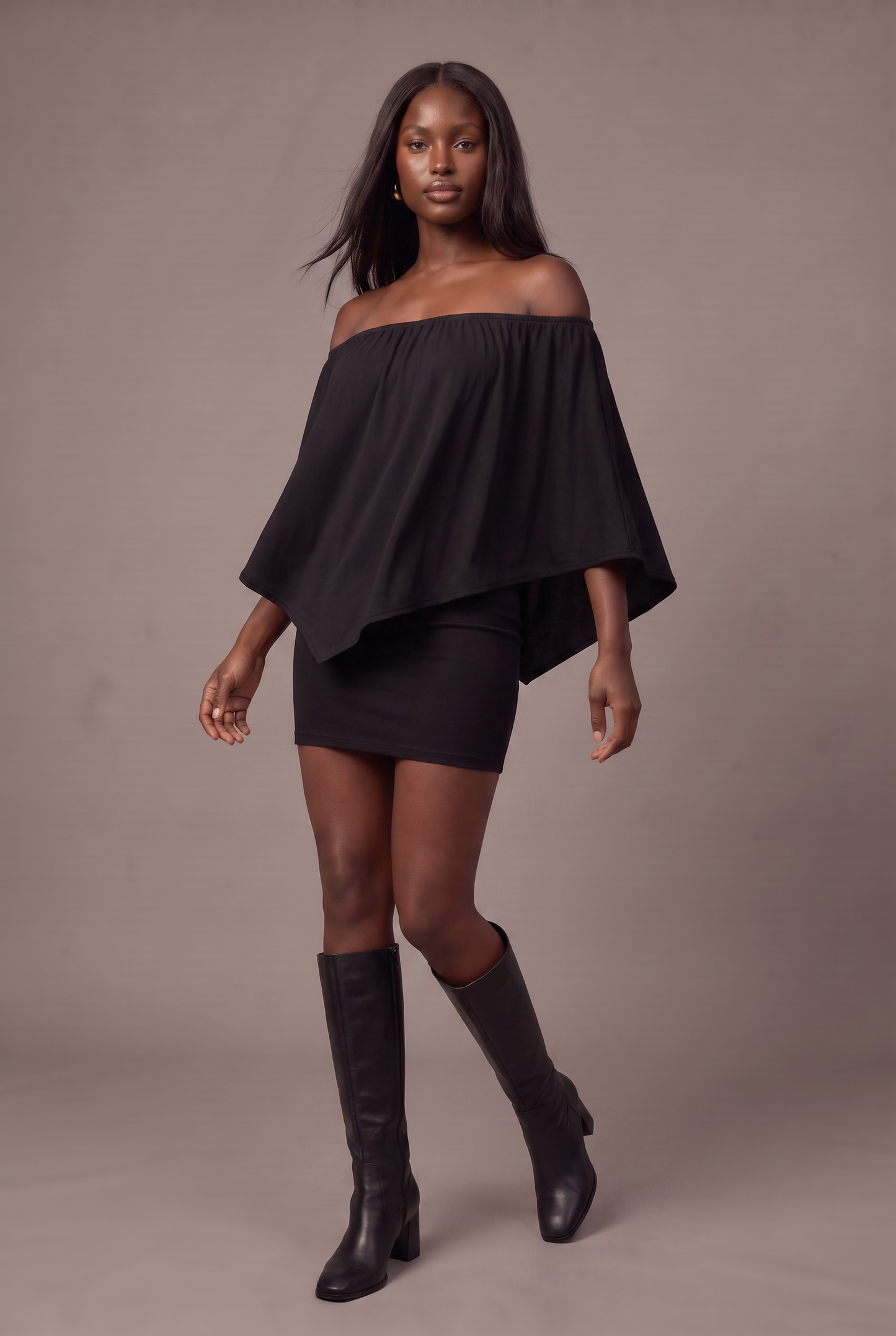 Backstage Off-Shoulder Mini Dress