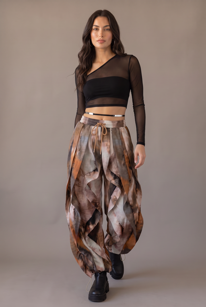 Desert Rhythm Ruffle Cargo Pants