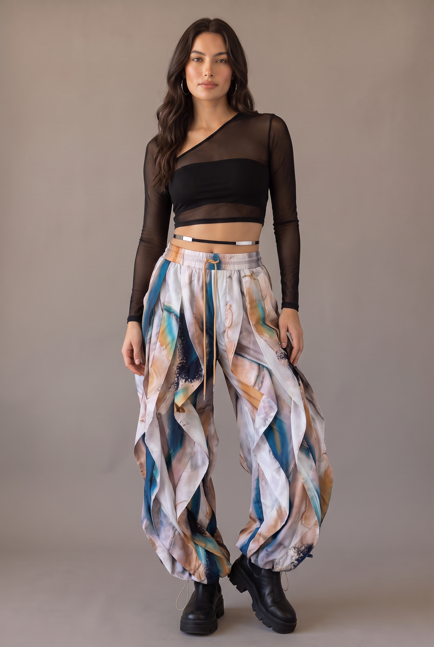 Desert Rhythm Ruffle Cargo Pants