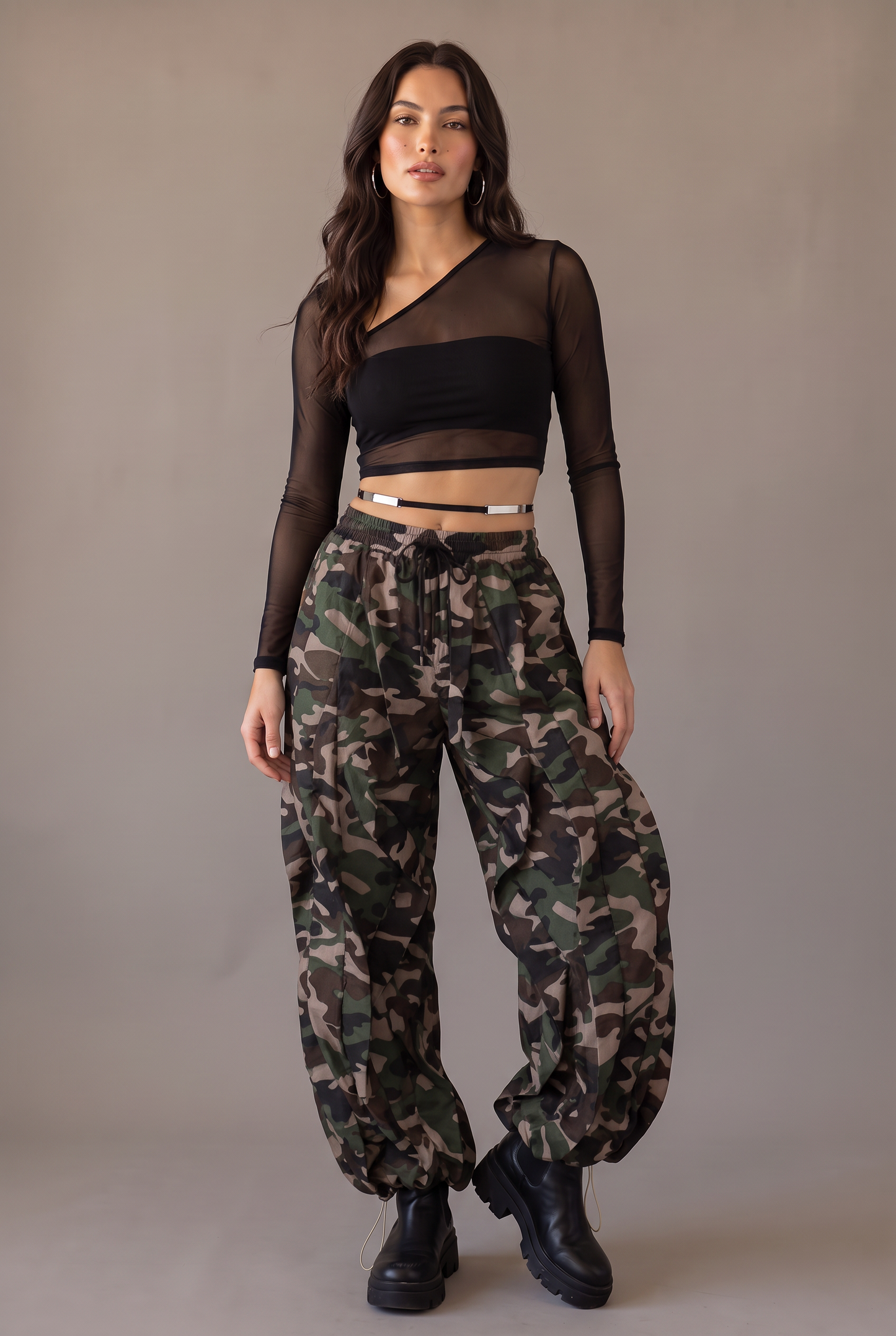 Desert Rhythm Ruffle Cargo Pants
