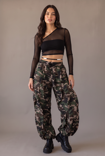 Desert Rhythm Ruffle Cargo Pants